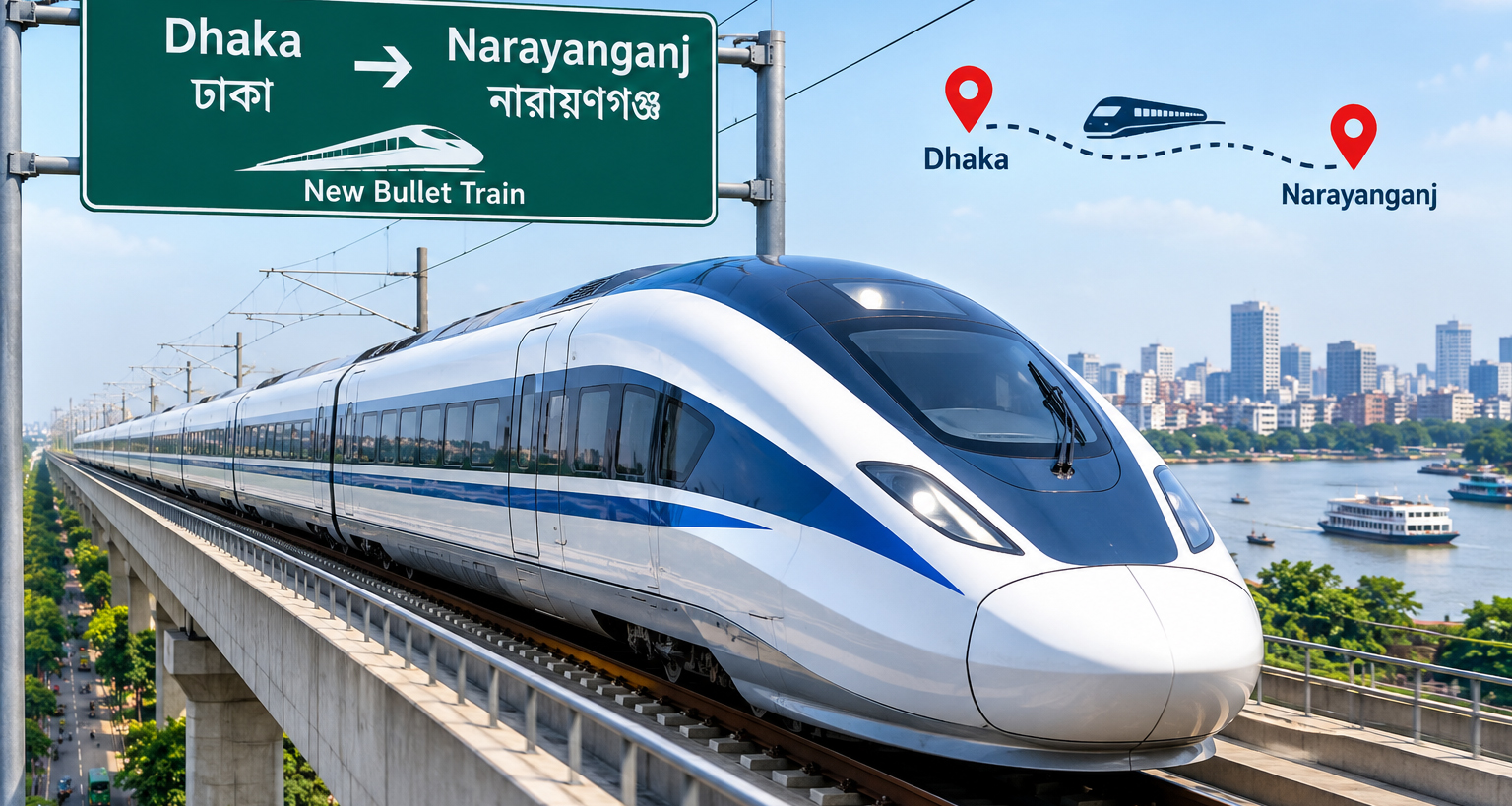 নারায়ণগঞ্জ-ঢাকা-গাজীপুর রুটে চলবে বৈদ্যুতিক ট্রেন